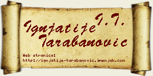 Ignjatije Tarabanović vizit kartica